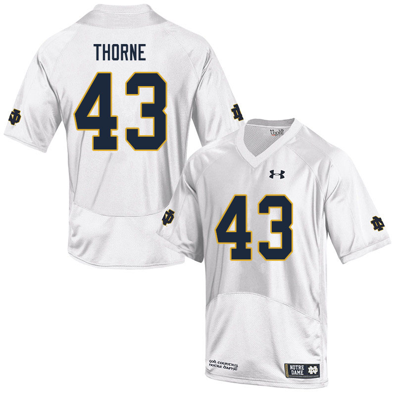 Men #43 Marcus Thorne Notre Dame Fighting Irish College Football Jerseys Sale-White